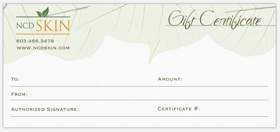 NCD Skin Physical Gift Certificate