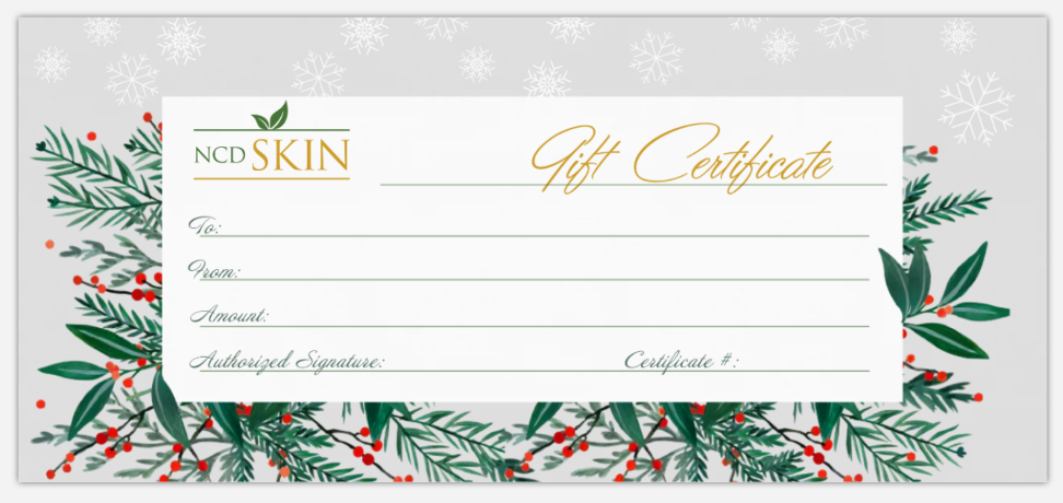 NCD Skin Physical Holiday Gift Certificate